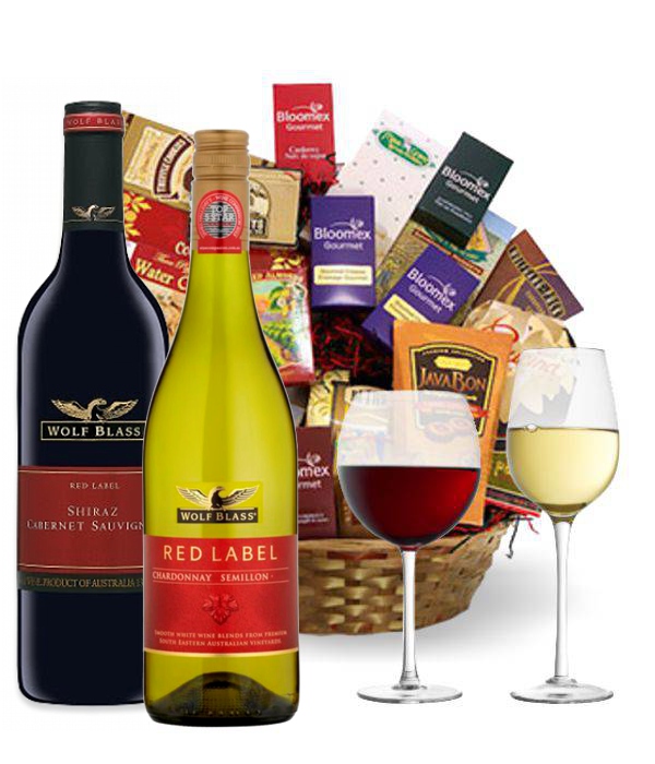 Premium wine basket, premium easter gift basket