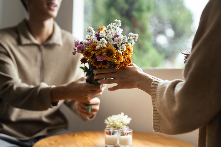 gifting flowers